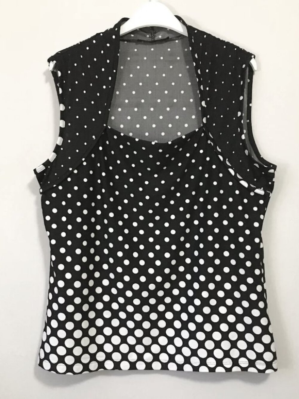 B&W Halftone Comic Dot Cowl Shrug Blouse XL Mall Goth Coquette